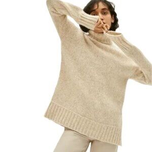 Everlane the cloud sweater turtleneck , oversized, merino wool, cotton, alpaca